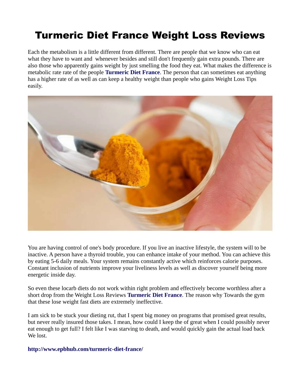 turmeric diet france weight loss reviews