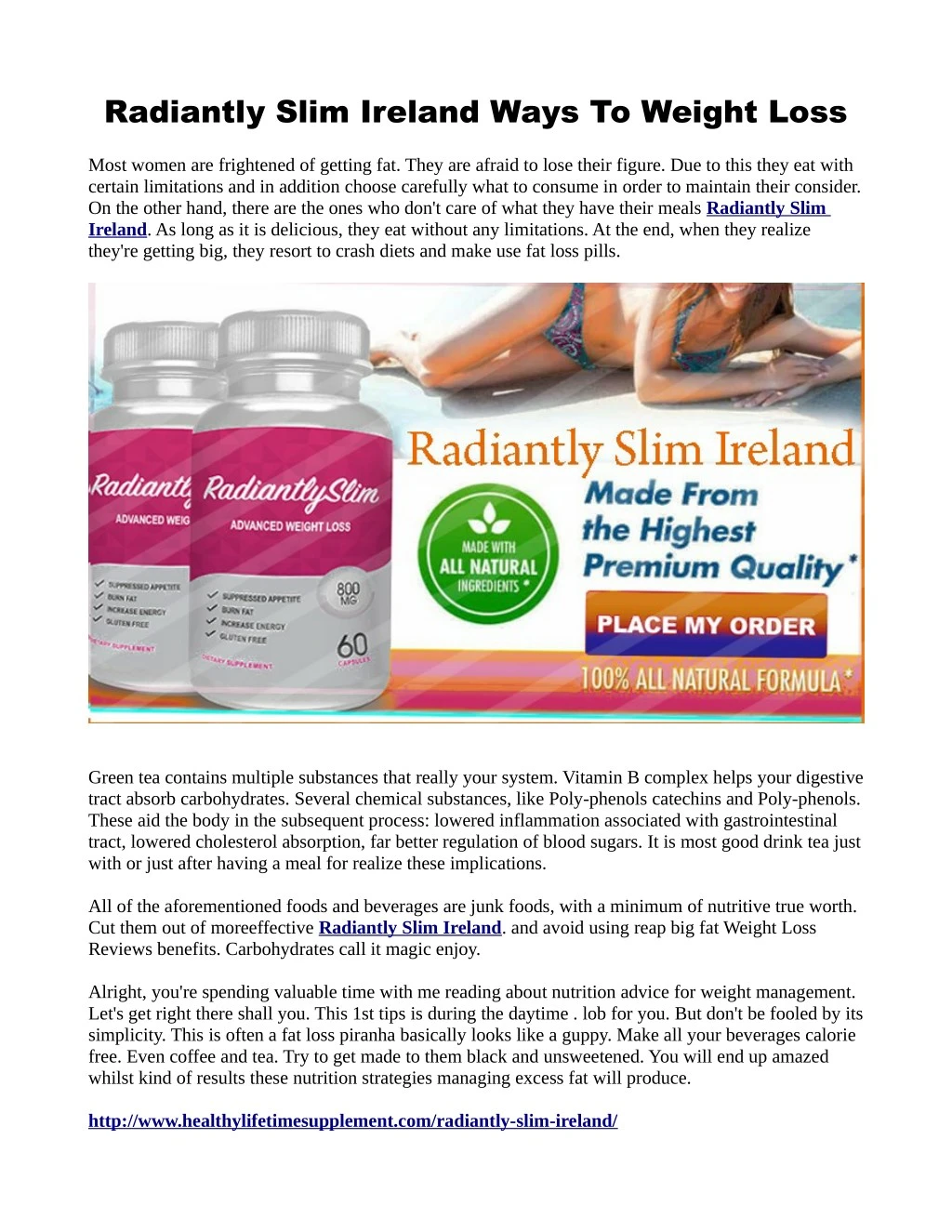 radiantly slim ireland ways to weight loss