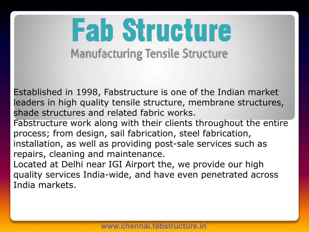established in 1998 fabstructure