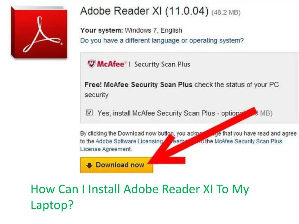 how can i install adobe reader xi to my laptop