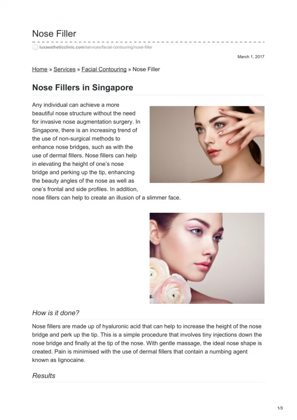 Nose Filler in Singapore - LuxAesthetic Clicnic