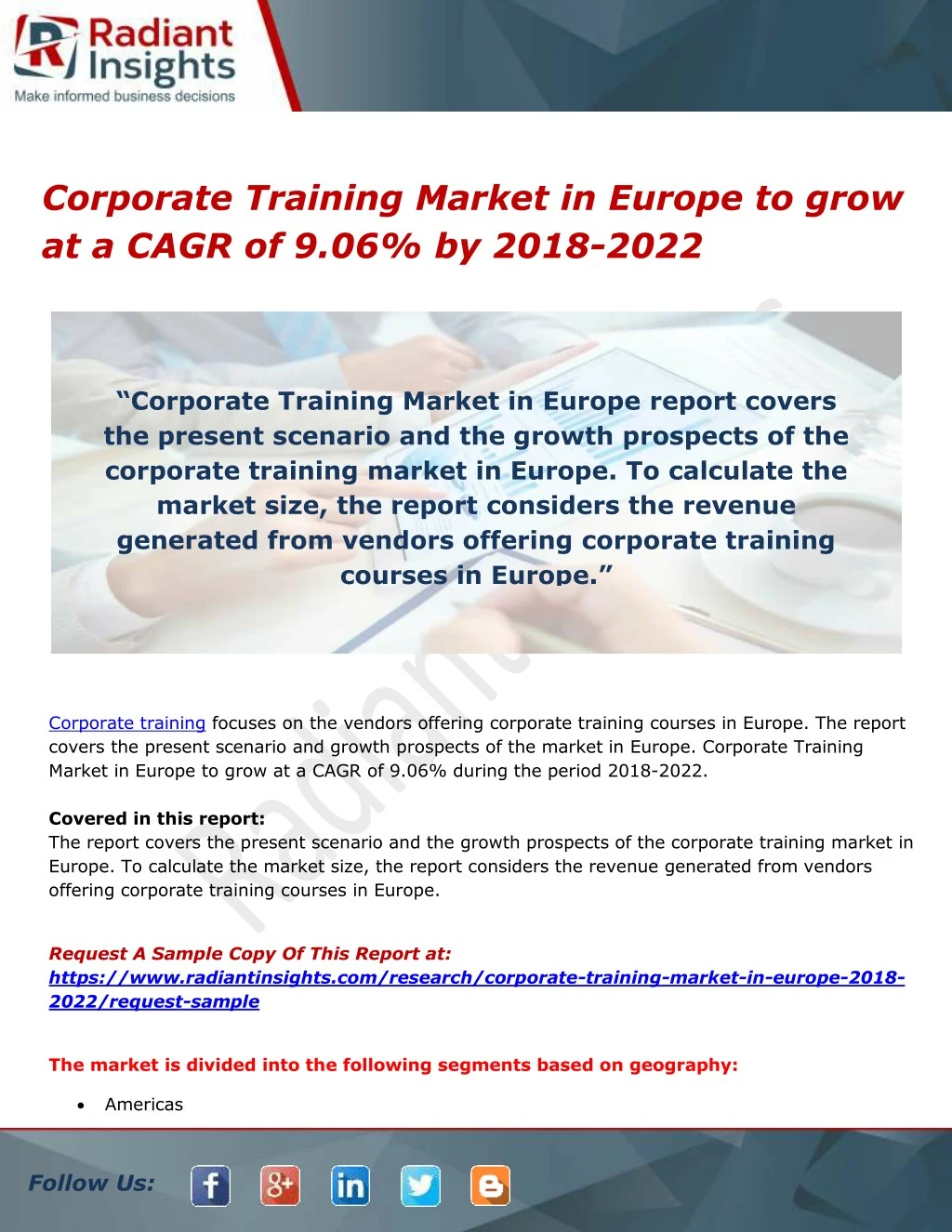 corporate training market in europe to grow