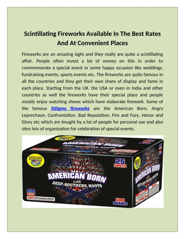 We offers wide range of fancy fireworks, sparklers
