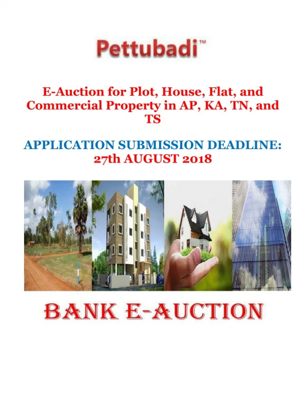E-Auction for Plot, House, Flat, and Commercial Property in AP, KA, TN, and TS