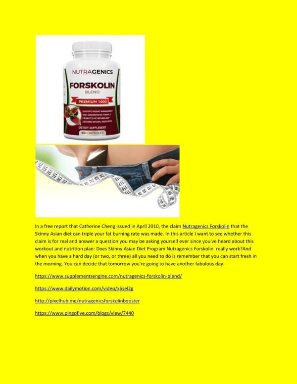 Nutragenics Forskolin - Maintain Your Body & Get Healthy Forever
