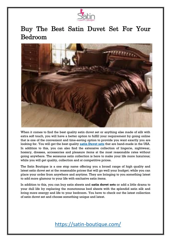 Buy The Best Satin Duvet Set For Your Bedroom