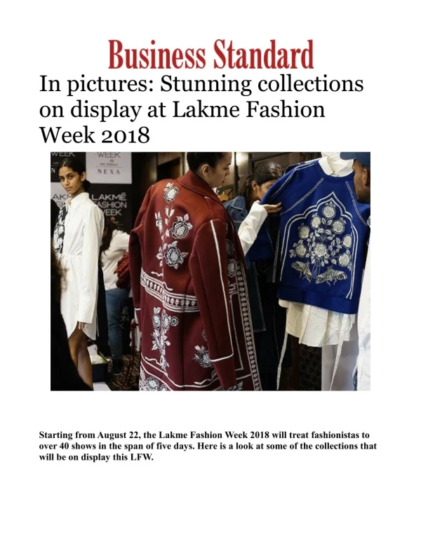 Lakme Fashion Week 2018: Pictures of Stunning collections on display 