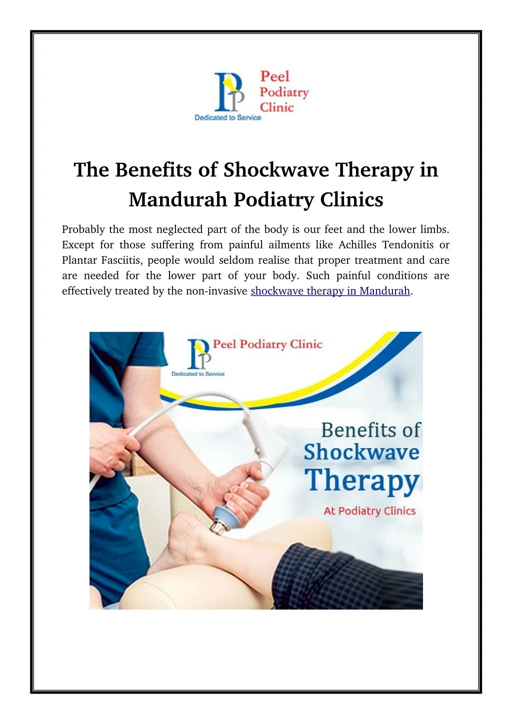 the benefits of shockwave therapy in mandurah
