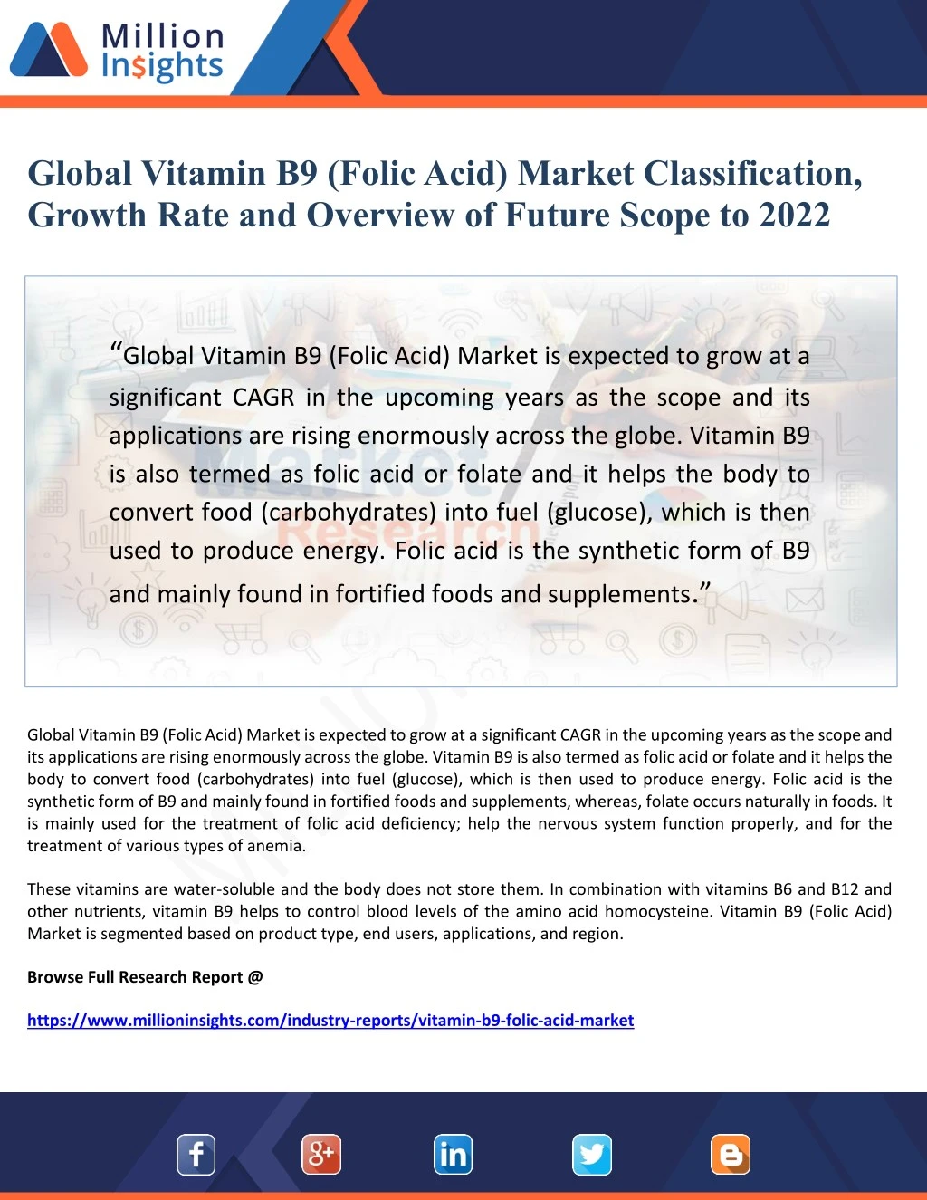 global vitamin b9 folic acid market