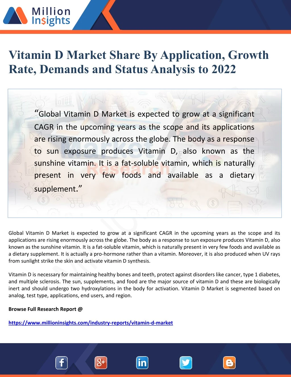 vitamin d market share by application growth rate