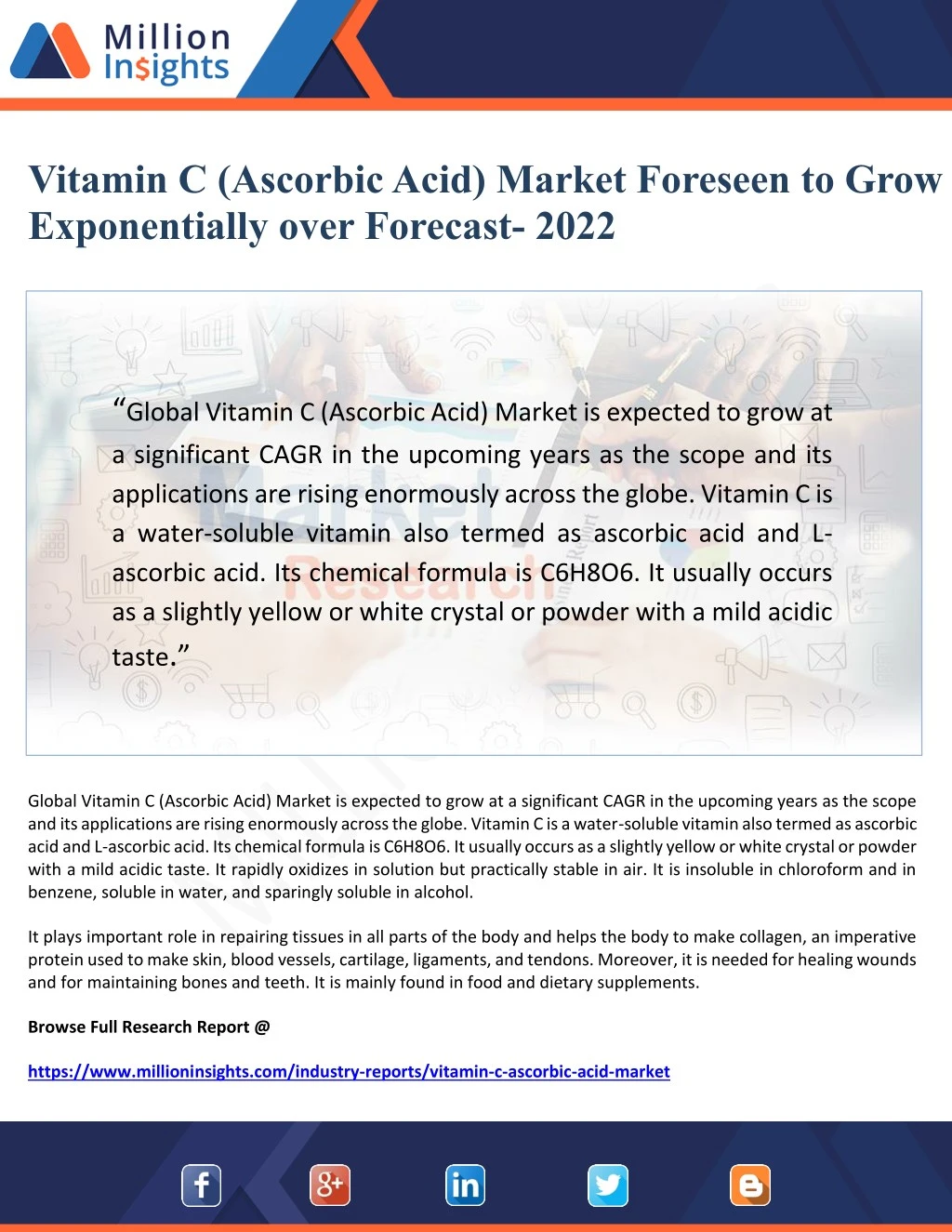 vitamin c ascorbic acid market foreseen to grow