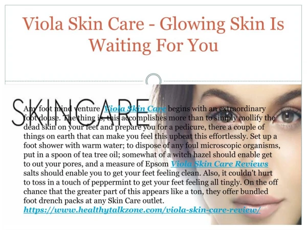 Viola Skin Care - It's Have A Natural Ingredients For Anti Aging