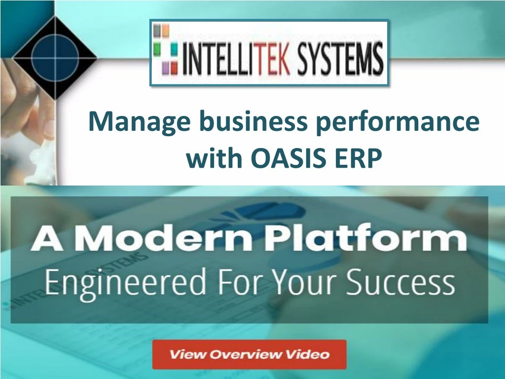 manage business performance with oasis erp