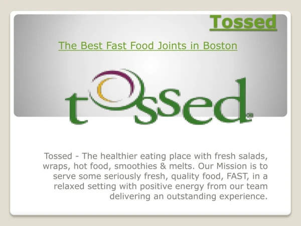Fast Food Joints in Boston