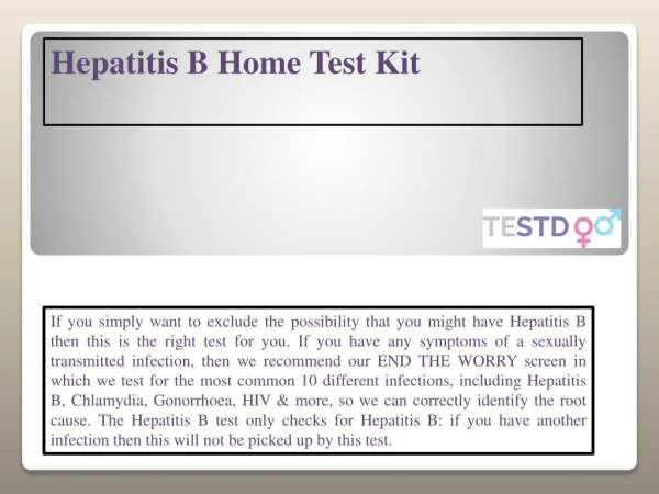 Hepatitis B Home Test Kit