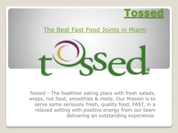 Fast food joints in miami