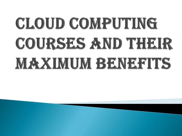 Learn All About Cloud Computing Courses