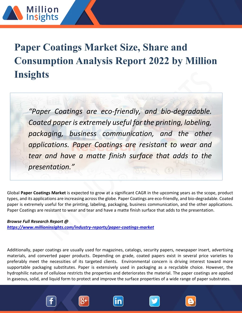 paper coatings market size share and consumption