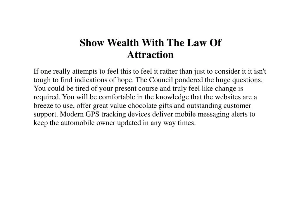 show wealth with the law of attraction