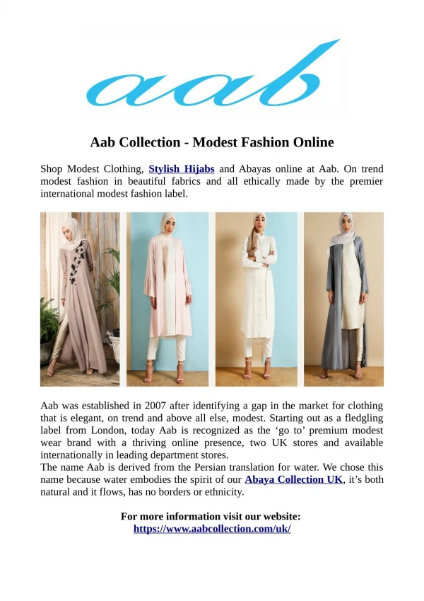 Aab Collection - Modest Fashion Online