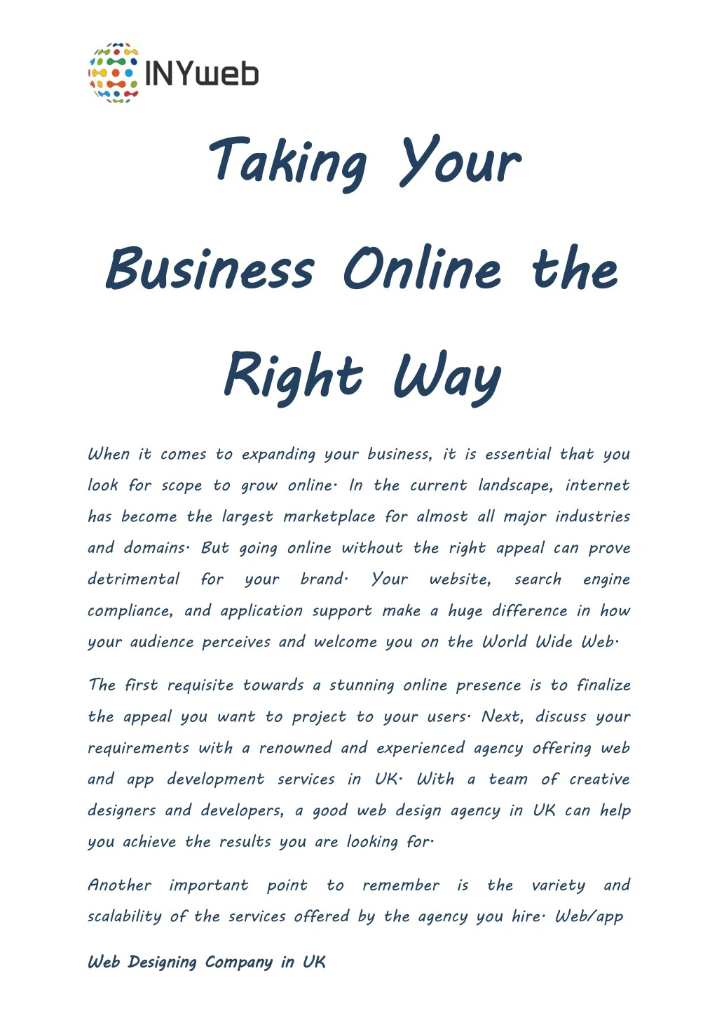 taking your business online the right way
