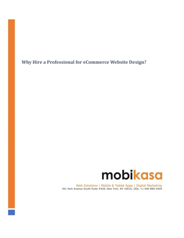 Why Hire a Professional for eCommerce Website Design