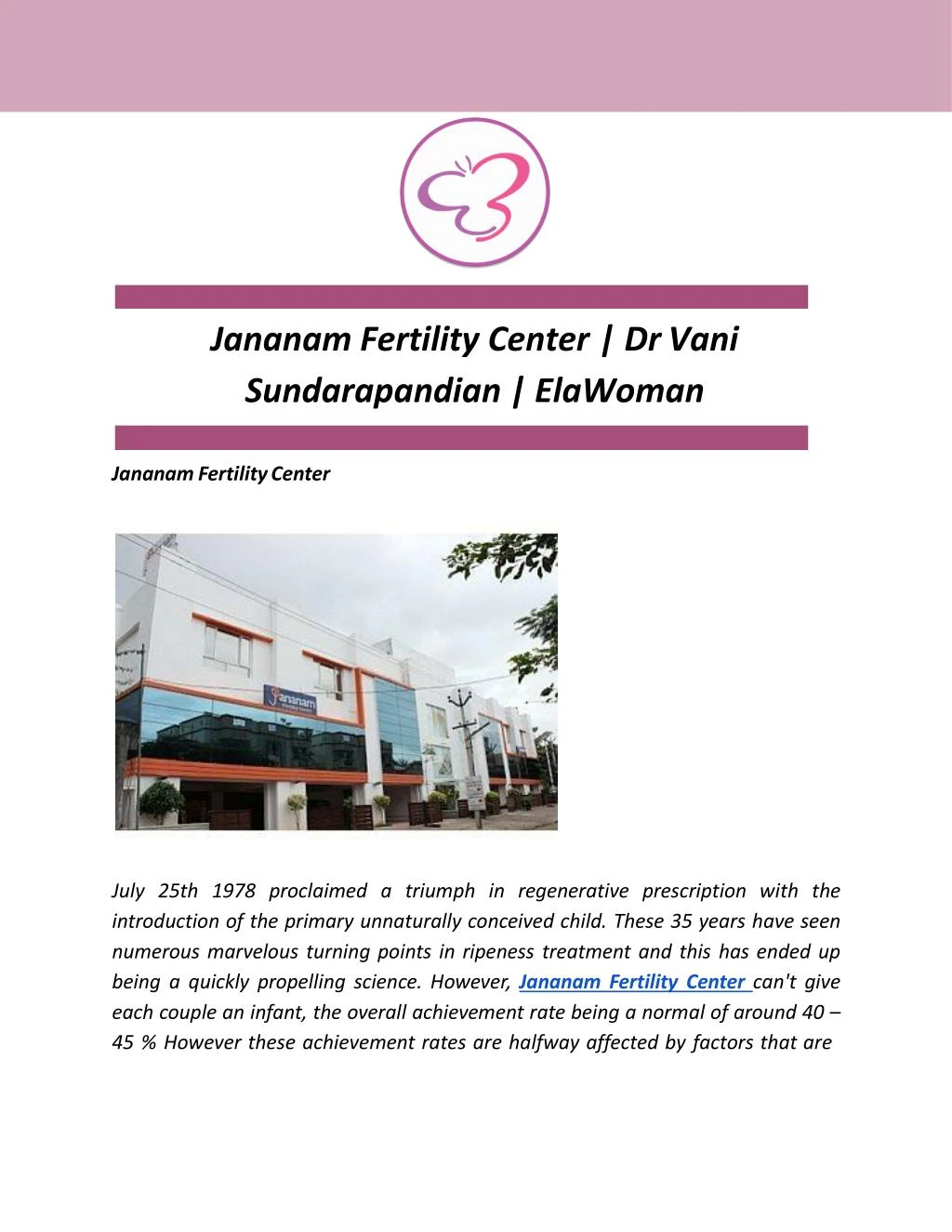 jananam fertility center dr vani sundarapandian elawoman