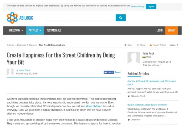 Create Happiness For the Street Children by Doing Your Bit