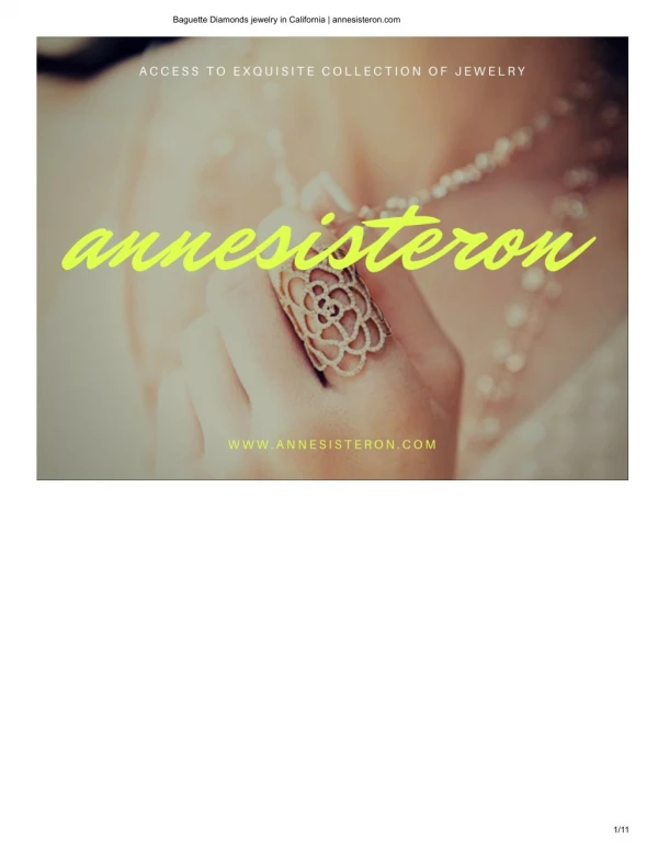 Diamond Jewelry Designer California | Buy Designer Diamond Jewelry in USA | Annesisteron.com