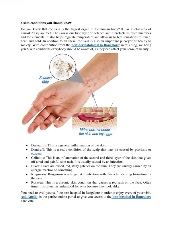 6 Skin Conditions You Should Know