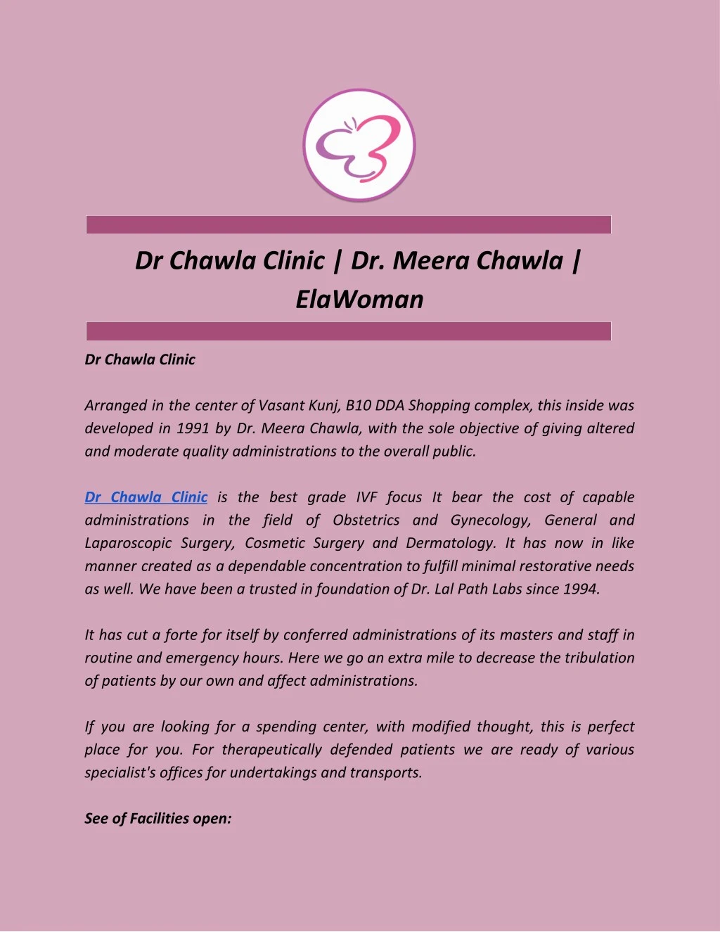dr chawla clinic dr meera chawla elawoman