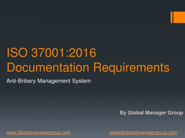 What Documentation required for ISO 37001 Certification?