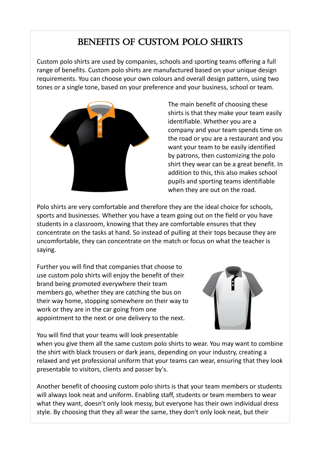 benefits of custom polo shirts benefits of custom