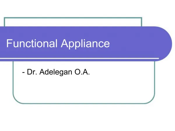 Functional Appliance
