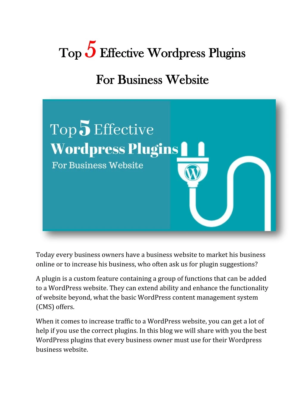 top 5 5 effective wordpress plugins effective