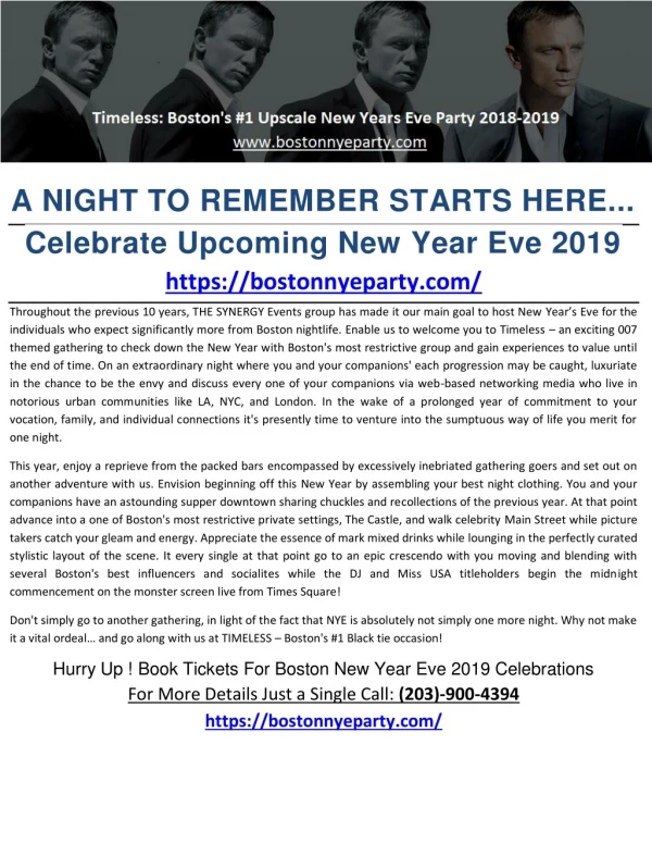 Boston New Year Eve 2019 | Tux Rental Demand Boston NYE 2018