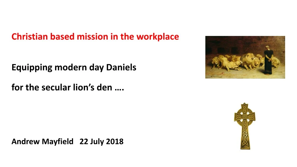 christian based mission in the workplace