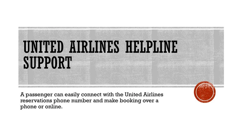 united airlines helpline support