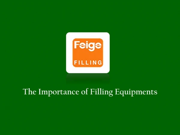 Filling Equipment Supplier