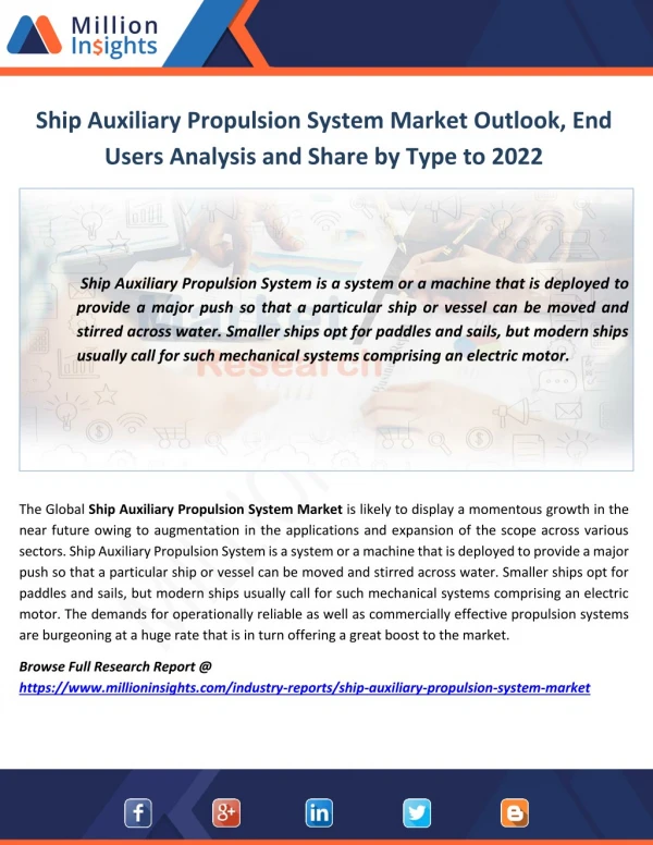 Ship Auxiliary Propulsion System Industry Size and Export, Import Analysis 2017-2022