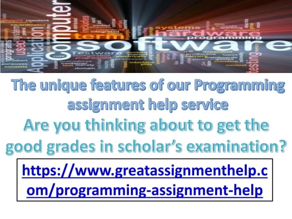 Get programming assignment help from an experienced writer