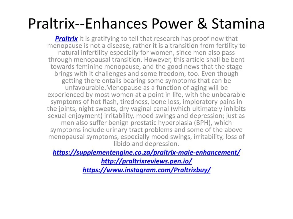 praltrix enhances power stamina
