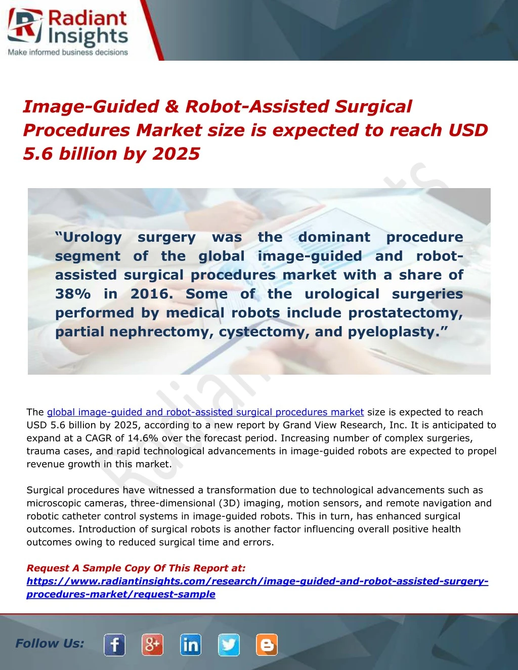 image guided robot assisted surgical procedures