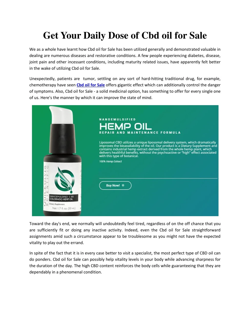 get your daily dose of cbd oil for sale