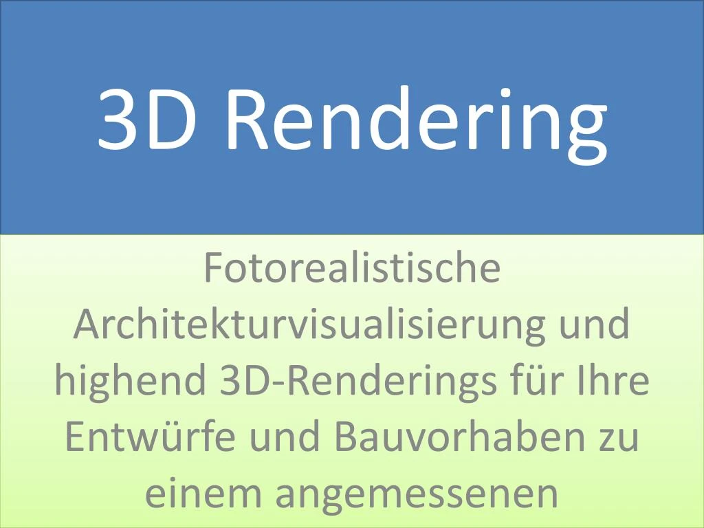 3d rendering