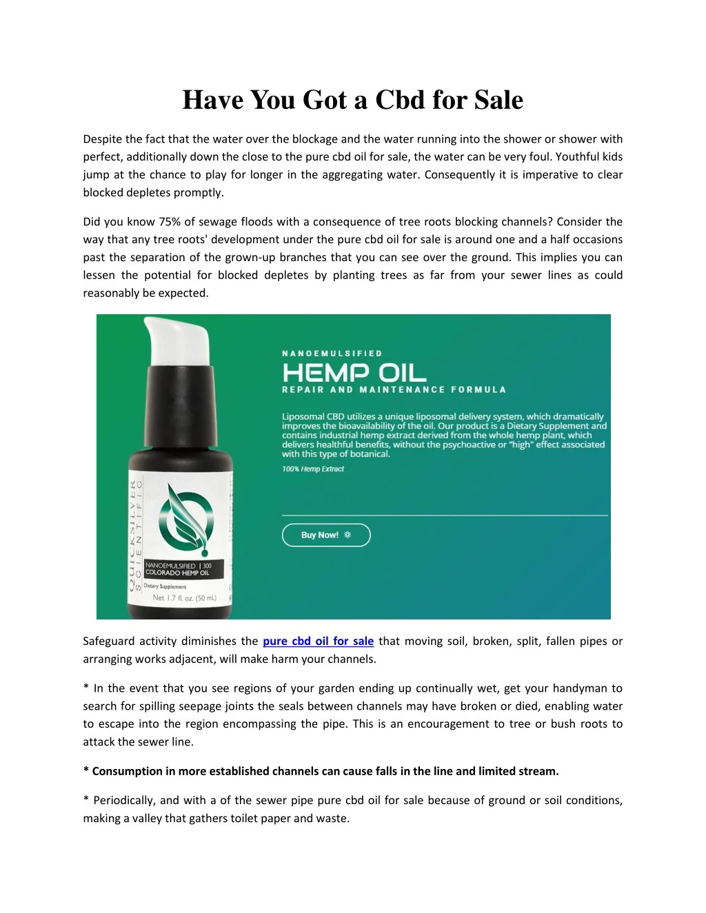 have you got a cbd for sale