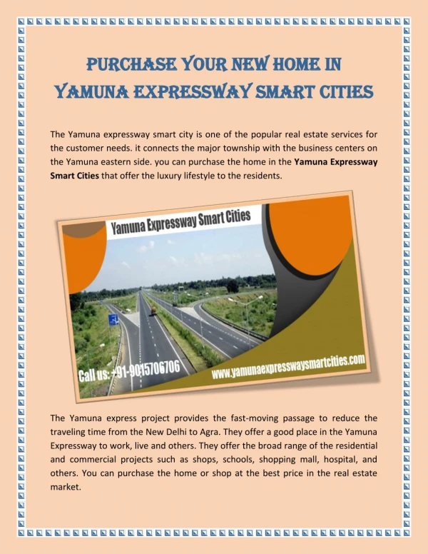Purchase Your New Home In Yamuna Expressway Smart Cities