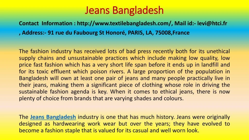 jeans bangladesh