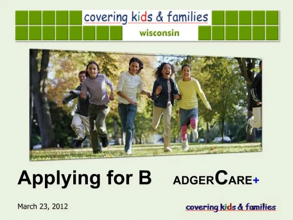 Applying for BADGERCARE