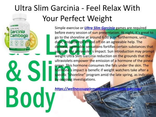 Ultra Slim Garcinia - It Help To Lose Your Weight